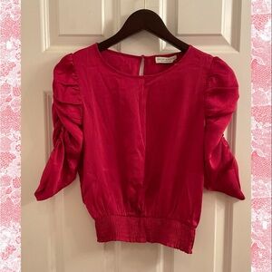 Paper Crane Ruched Sleeve Top - NWT - Pink